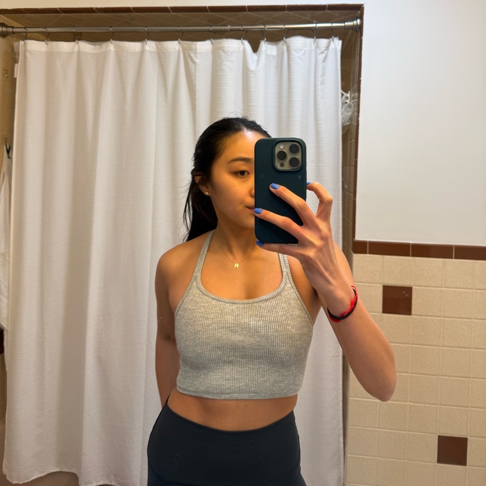 Gray crop top
